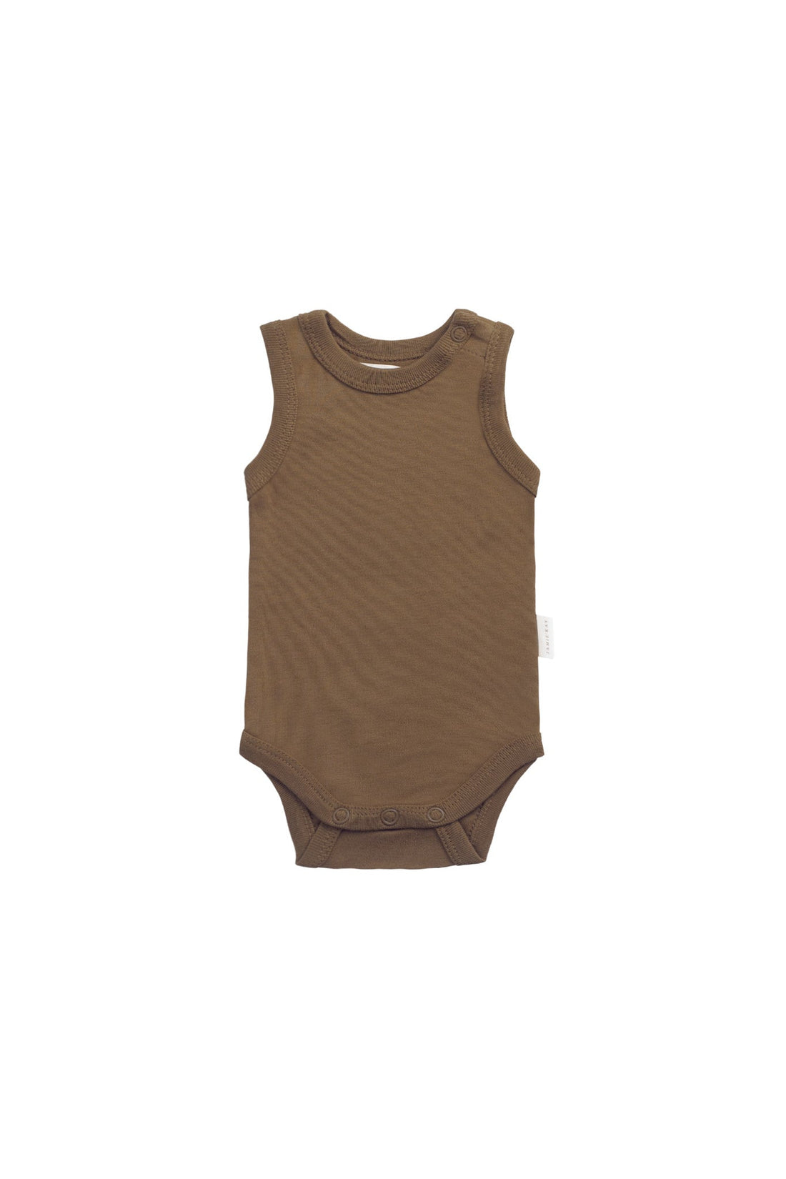 Organic Cotton Marlo Sleeveless Bodysuit - Autumn Bronze Childrens Bodysuit from Jamie Kay Australia