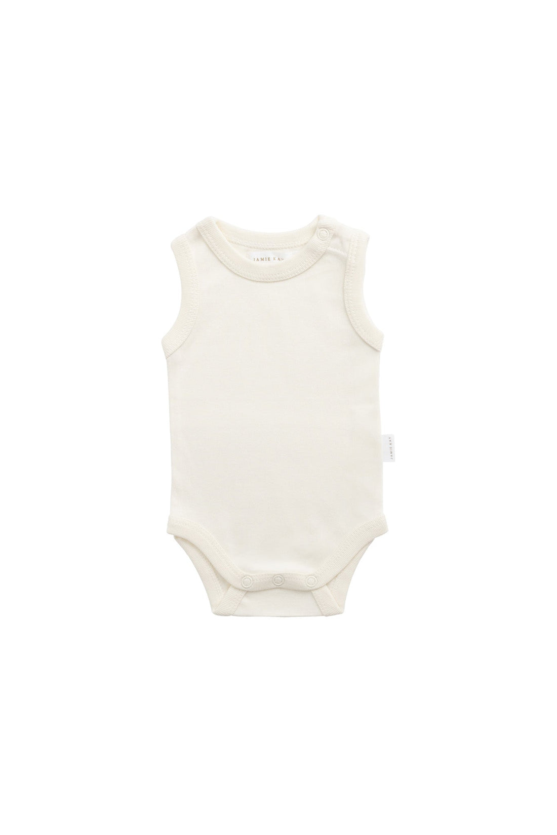 Organic Cotton Marlo Sleeveless Bodysuit - Buttermilk Childrens Bodysuit from Jamie Kay Australia