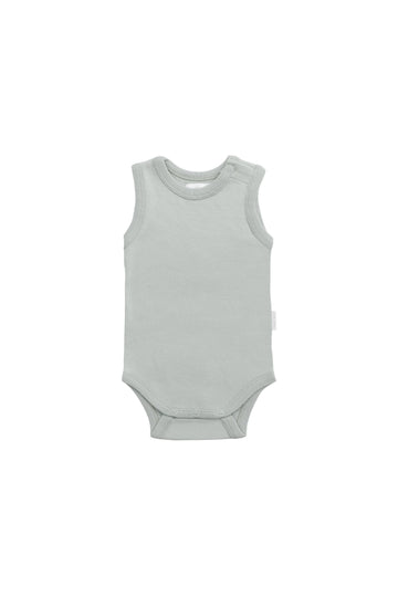 Organic Cotton Marlo Sleeveless Bodysuit - Lake Childrens Bodysuit from Jamie Kay Australia
