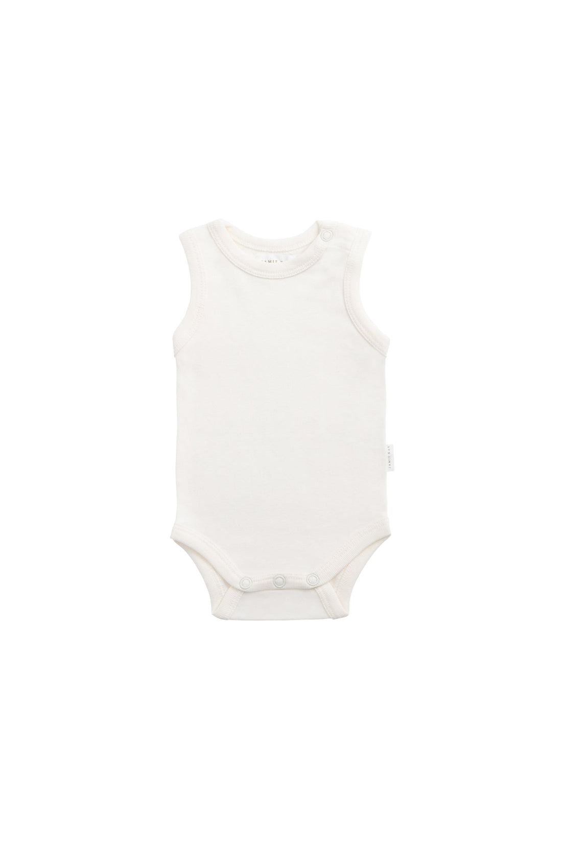 Organic Cotton Marlo Sleeveless Bodysuit - Milk Childrens Bodysuit from Jamie Kay Australia