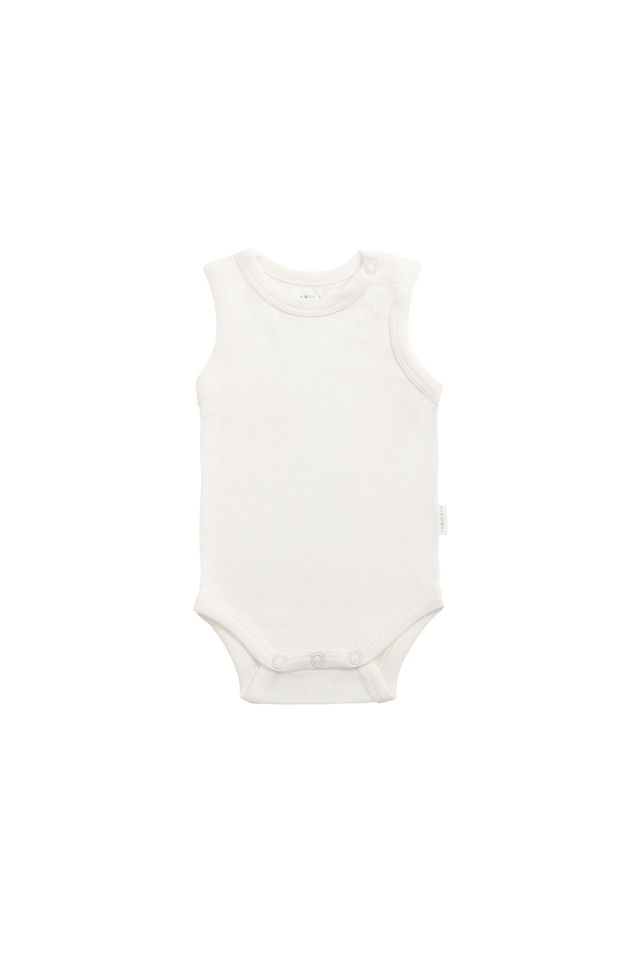 Organic Cotton Marlo Sleeveless Bodysuit - Milk Childrens Bodysuit from Jamie Kay Australia