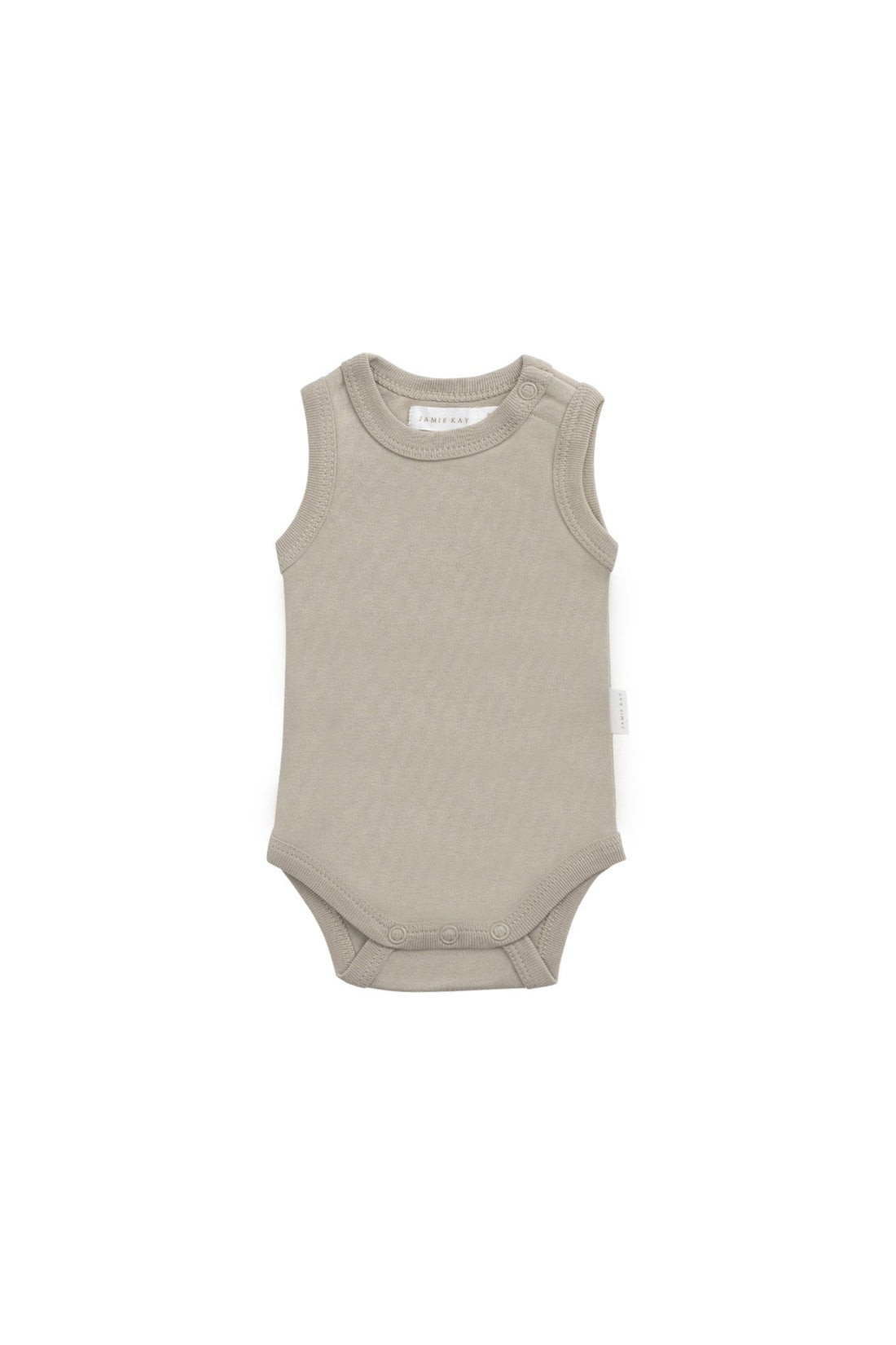 Organic Cotton Marlo Sleeveless Bodysuit - Sage Childrens Bodysuit from Jamie Kay Australia