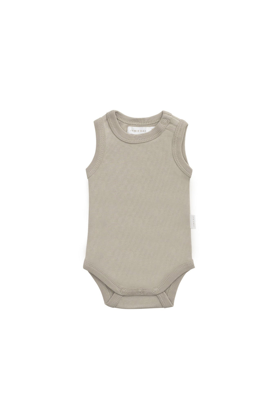 Organic Cotton Marlo Sleeveless Bodysuit - Sage Childrens Bodysuit from Jamie Kay Australia