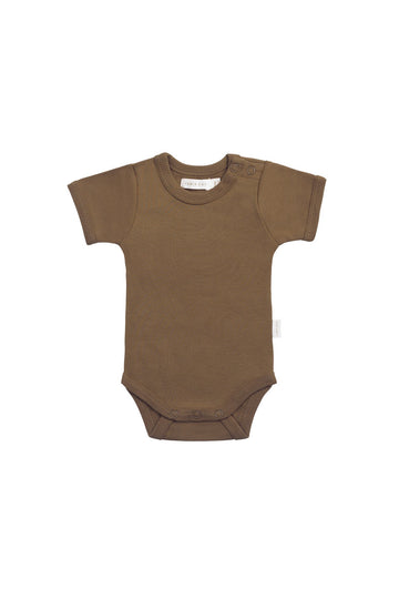 Organic Cotton Olsen Tee Bodysuit - Autumn Bronze Childrens Bodysuit from Jamie Kay Australia