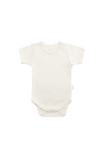 Organic Cotton Olsen Tee Bodysuit - Buttermilk Childrens Bodysuit from Jamie Kay Australia