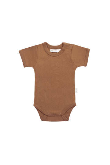Organic Cotton Olsen Tee Bodysuit - Cinnamon Childrens Bodysuit from Jamie Kay Australia