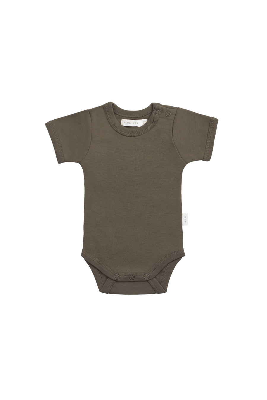 Organic Cotton Olsen Tee Bodysuit - Deep Olive Childrens Bodysuit from Jamie Kay Australia