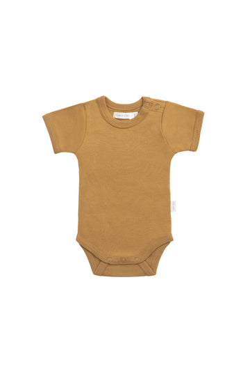 Organic Cotton Olsen Tee Bodysuit - Golden Childrens Bodysuit from Jamie Kay NZ