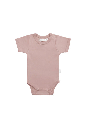 Organic Cotton Olsen Tee Bodysuit - Powder Pink Childrens Bodysuit from Jamie Kay Australia