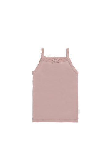 Organic Cotton Singlet - Powder Pink Childrens Singlet from Jamie Kay Australia