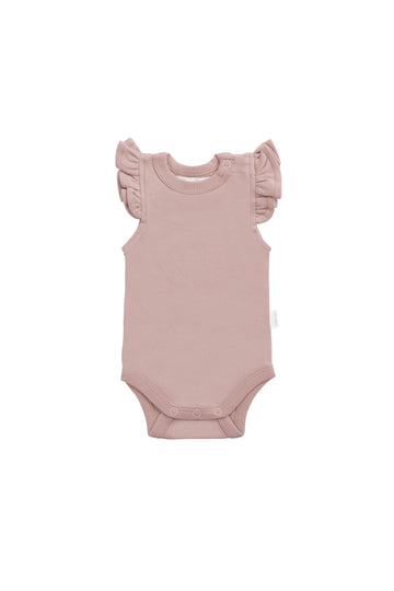 Organic Cotton Maddie Bodysuit - Powder Pink Childrens Bodysuit from Jamie Kay Australia