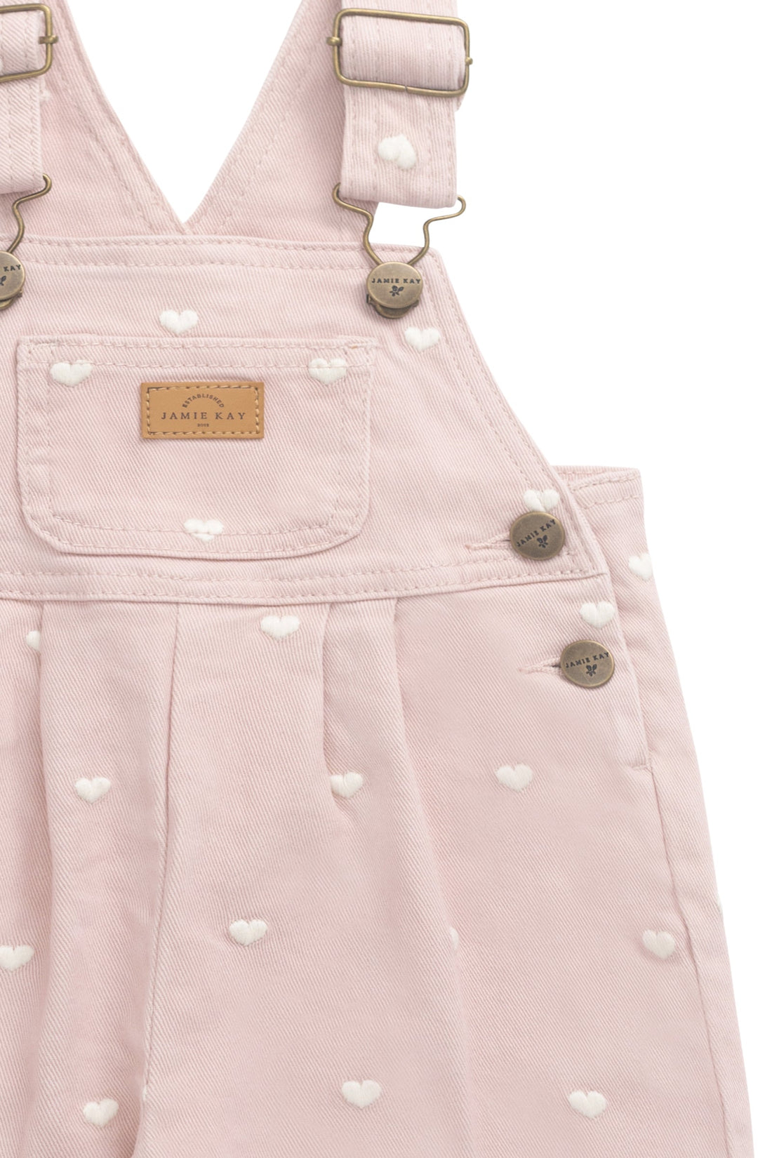 Blair Overall - Petite Heart Peach Childrens Overall from Jamie Kay Australia