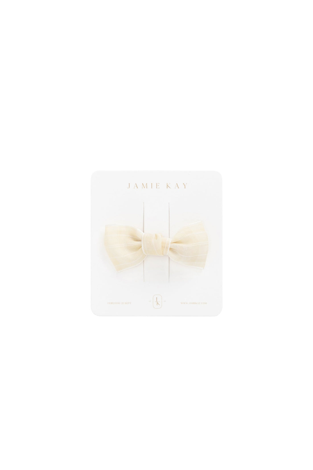 Chloe Gingham Bow - Winter White Childrens Clip Set from Jamie Kay Australia