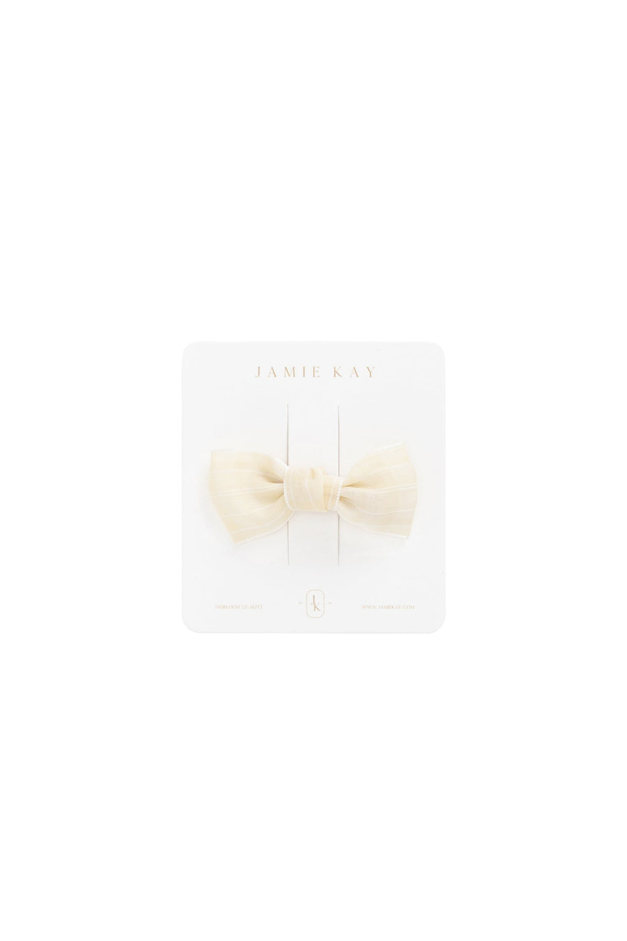 Chloe Gingham Bow - Winter White Childrens Clip Set from Jamie Kay Australia