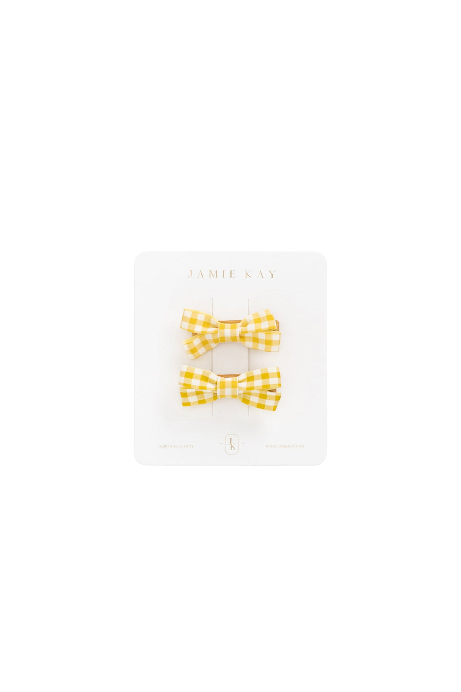 Gracie Gingham Hair Clip Set - Sunshine Yellow Childrens Clip Set from Jamie Kay Australia