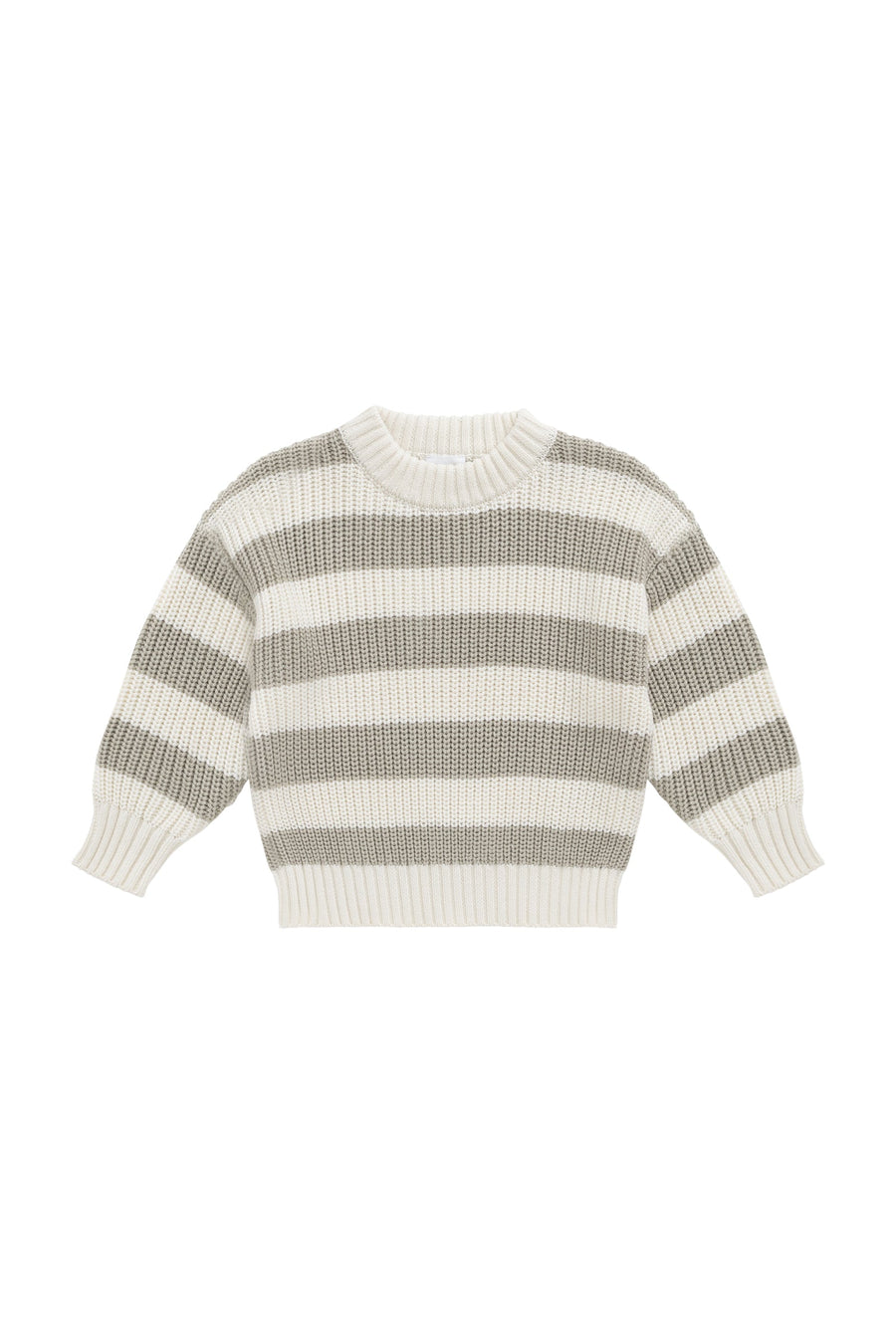 Johan Knit Jumper - Wide Knit Stripe Cloud/Raindance Childrens Jumper from Jamie Kay Australia