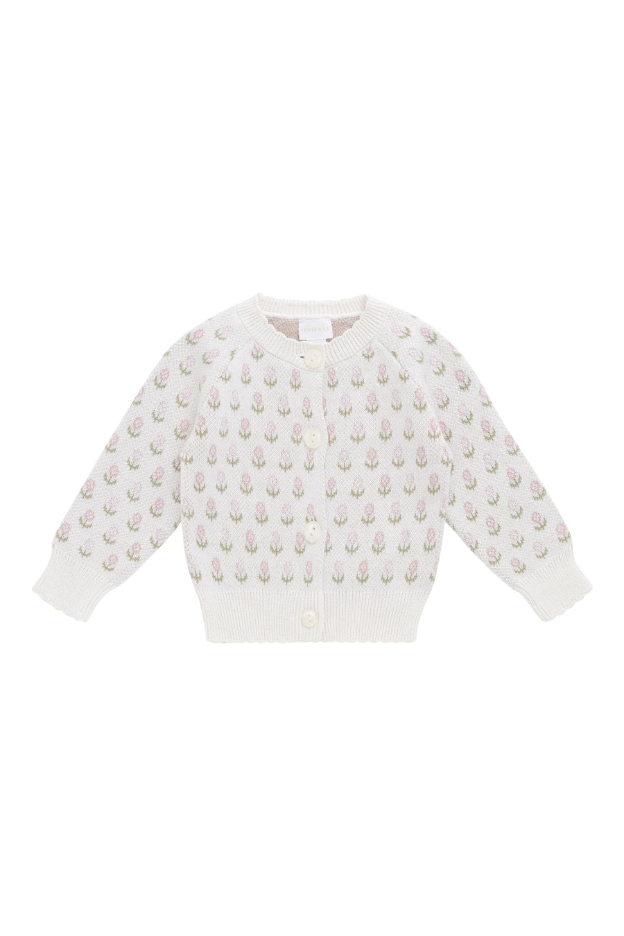 Olivia Cardigan - Olivia Jacquard Slightly Pink Childrens Cardigan from Jamie Kay Australia