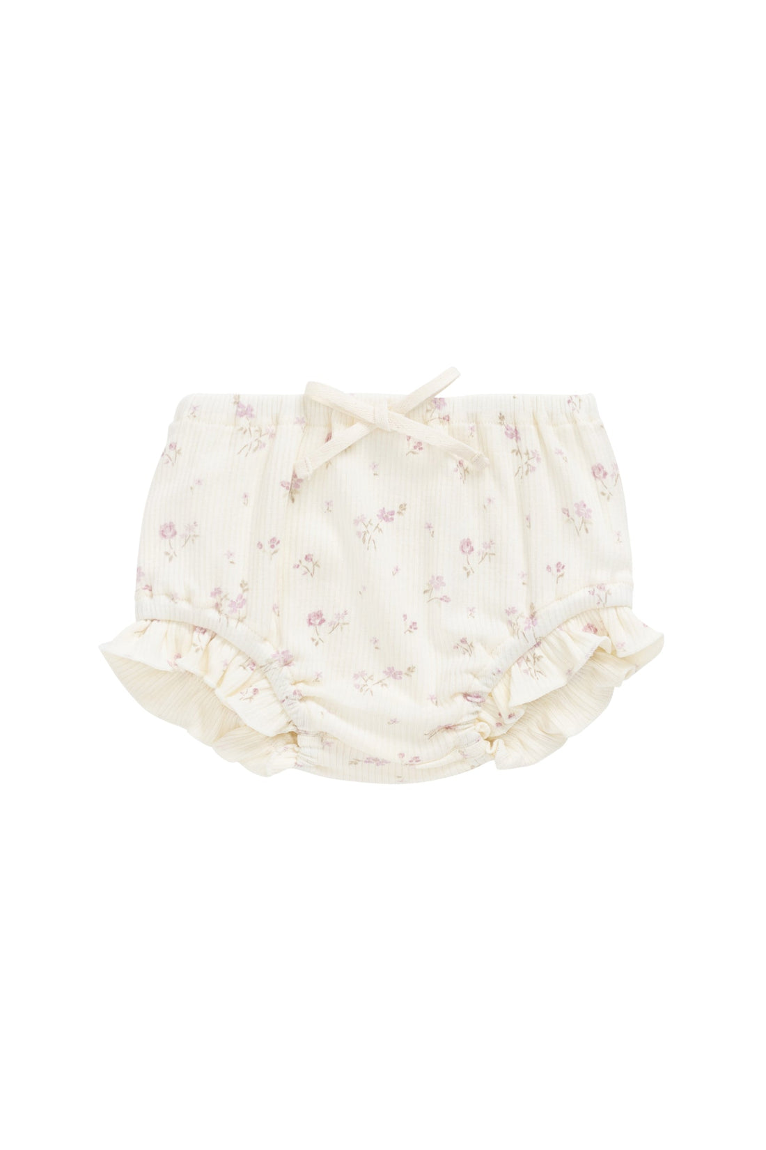 Organic Cotton Fine Rib Frill Bloomer - Caroline Egret Childrens Bloomer from Jamie Kay Australia