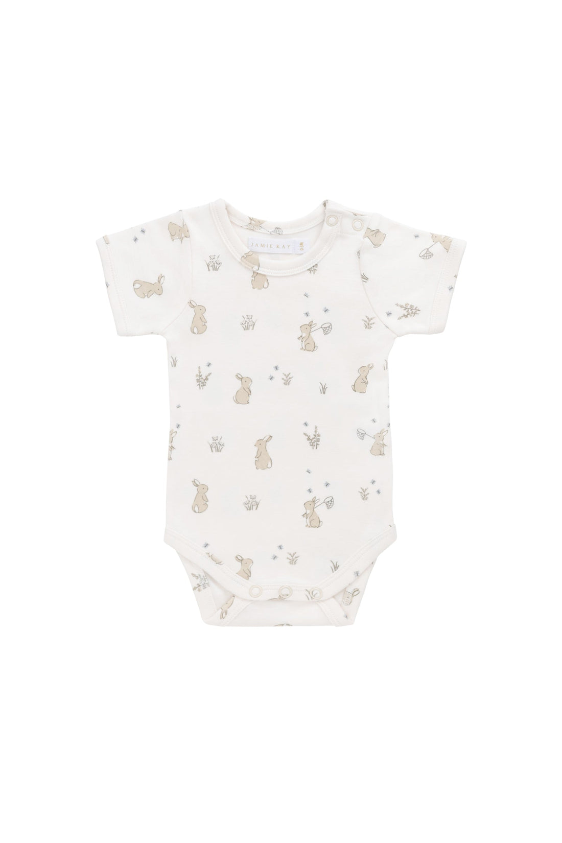 Organic Cotton Hudson Short Sleeve Bodysuit - Lapin Jardin Childrens Bodysuit from Jamie Kay Australia