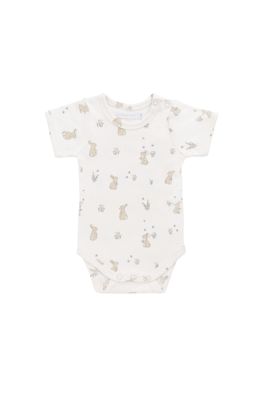 Organic Cotton Hudson Short Sleeve Bodysuit - Lapin Jardin Childrens Bodysuit from Jamie Kay Australia