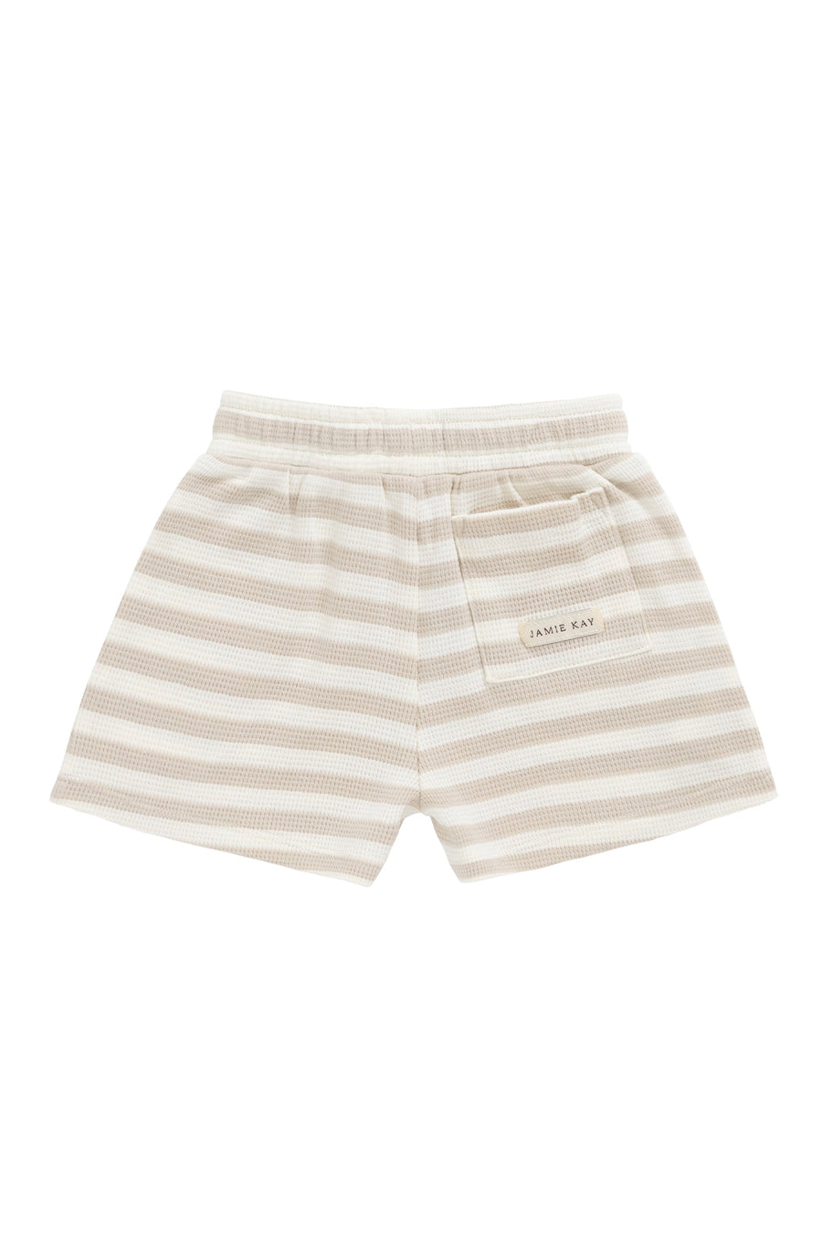 Organic Cotton Waffle Leith Short - Staple Stripe Oat/Cloud Childrens Short from Jamie Kay Australia