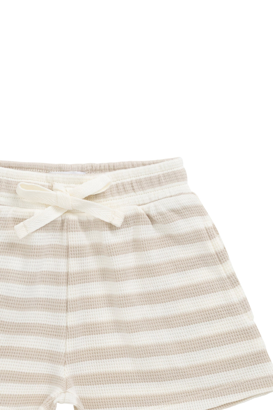 Organic Cotton Waffle Leith Short - Staple Stripe Oat/Cloud Childrens Short from Jamie Kay Australia