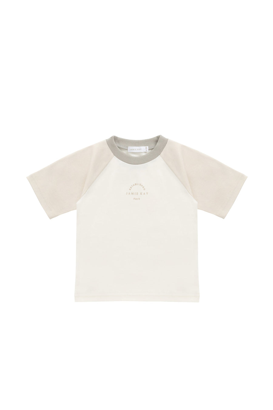 Pima Cotton Dax Tee - Cloud/Oat JK Established Childrens Top from Jamie Kay Australia
