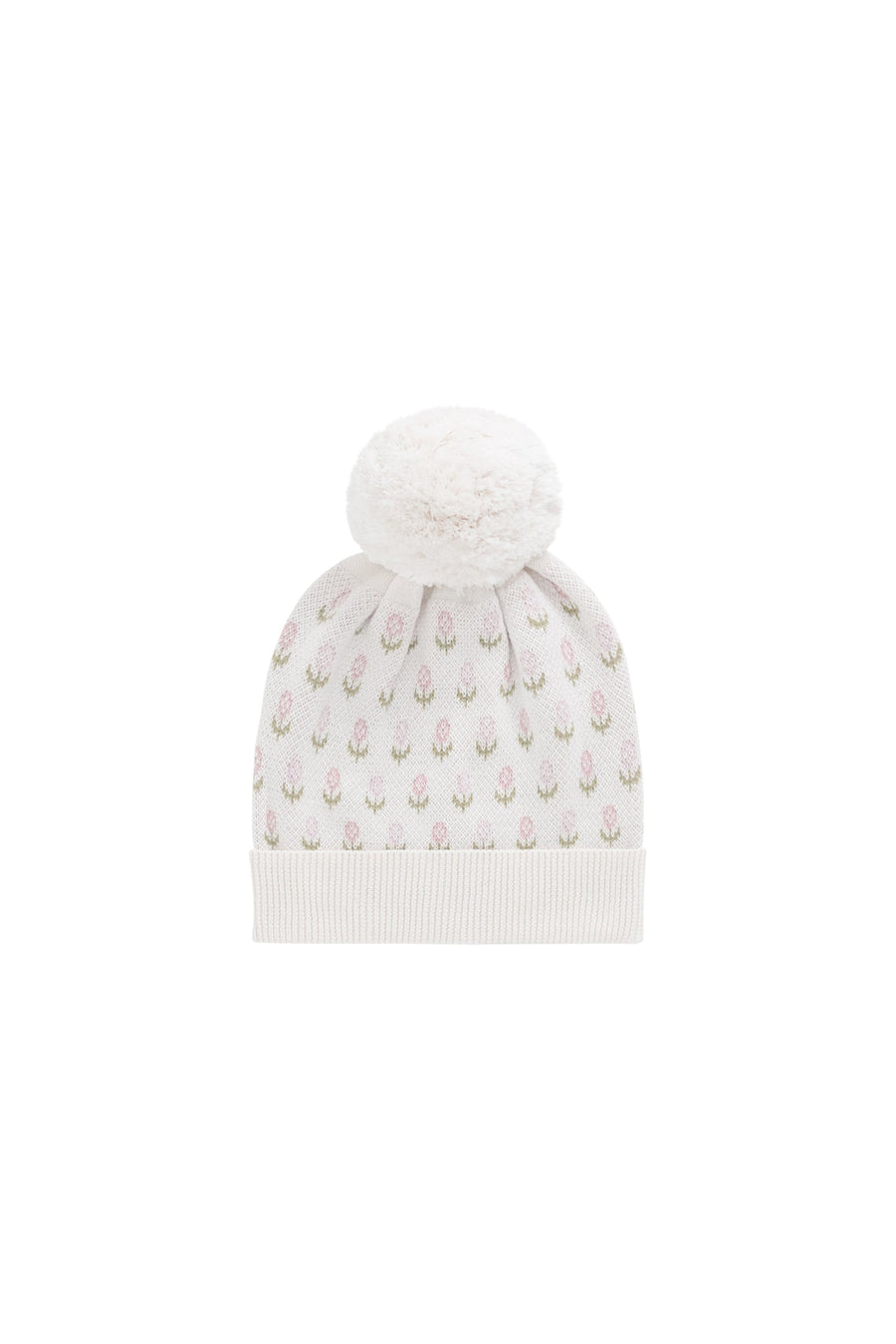 Savannah Beanie - Olivia Jacquard Slightly Pink Childrens Hat from Jamie Kay Australia