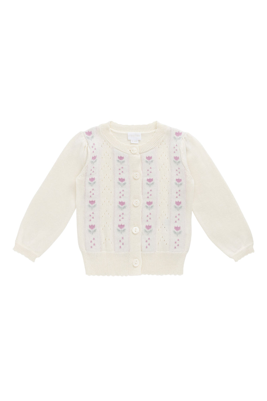 Willow Cardigan - Willow Jacquard Parchment Childrens Jumper from Jamie Kay Australia