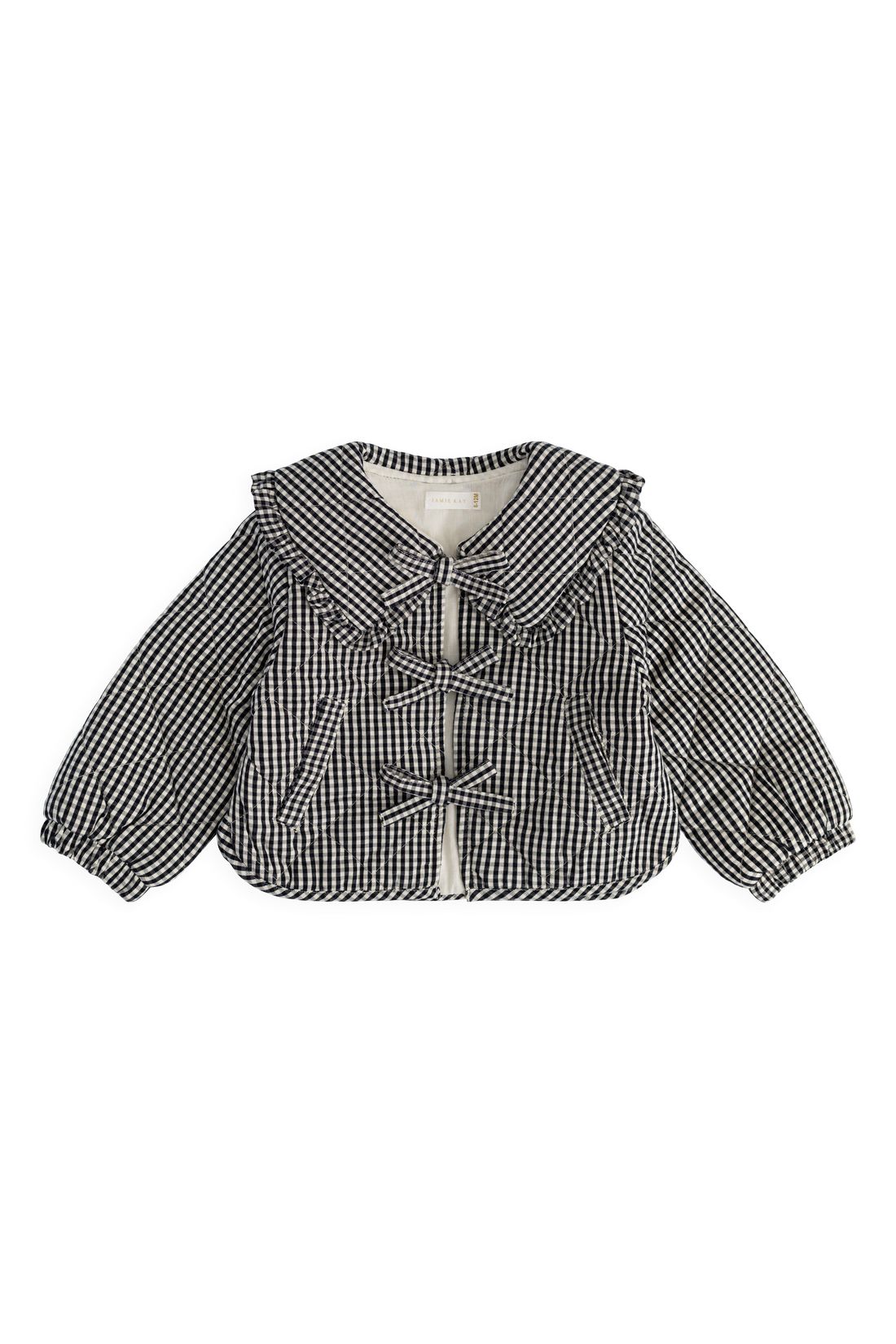 Mariette Cotton Jacket - Petite Gingham Graphite Childrens Jacket from Jamie Kay Australia