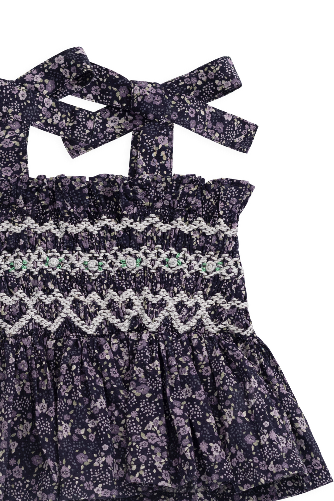 Organic Cotton Carine Top - Violet Floral Childrens Top from Jamie Kay Australia