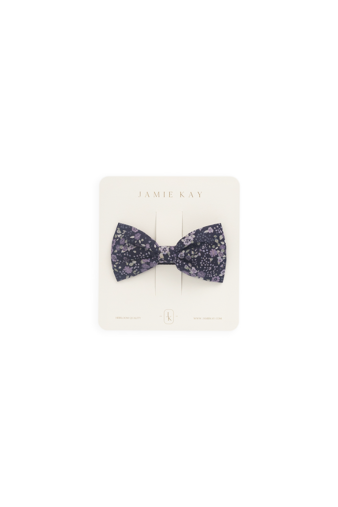 Organic Cotton Desiree Bow - Violet Floral Childrens Bow from Jamie Kay Australia