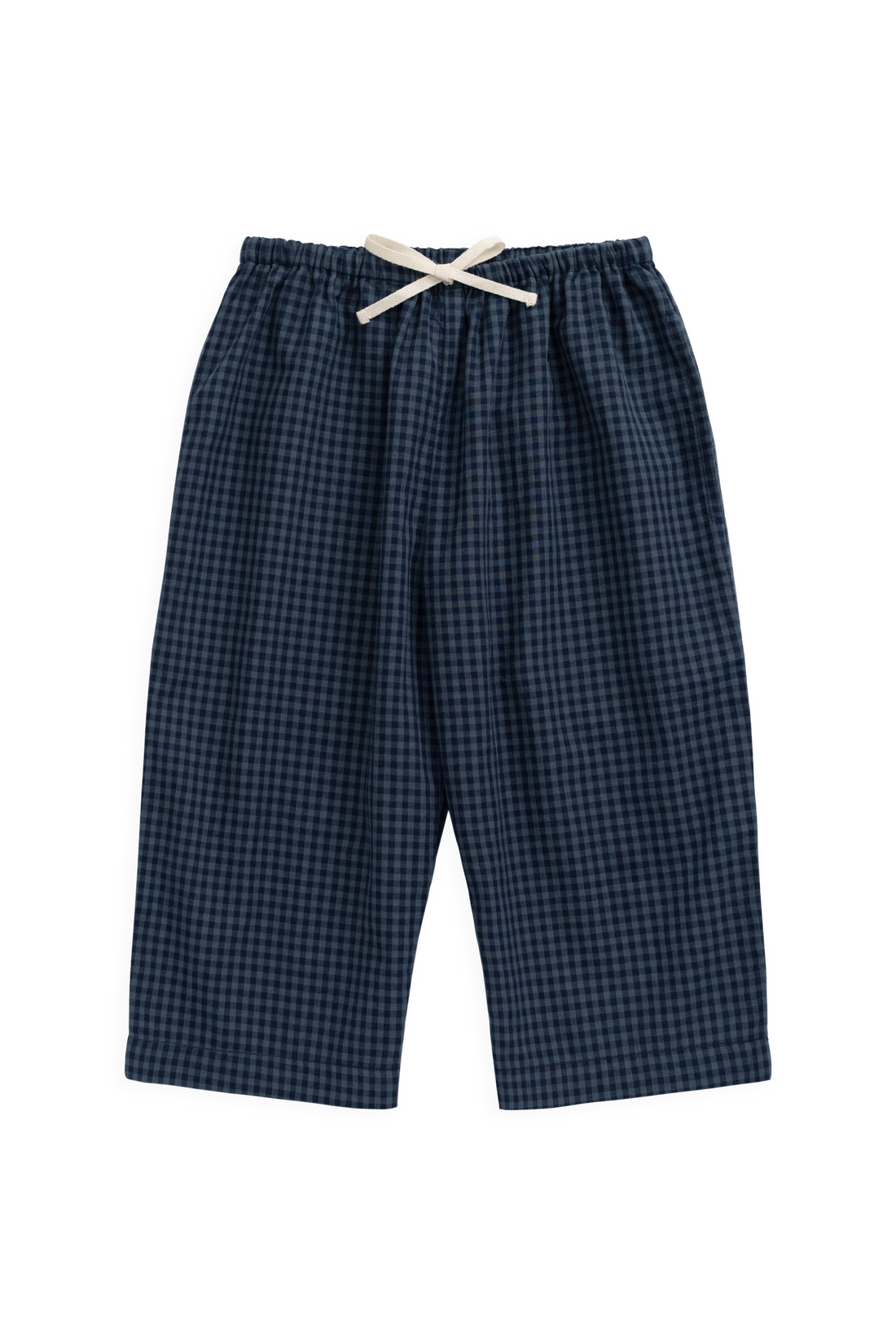 Organic Cotton Kenji Pant - Tiny Gingham Maritime Childrens Pant from Jamie Kay Australia