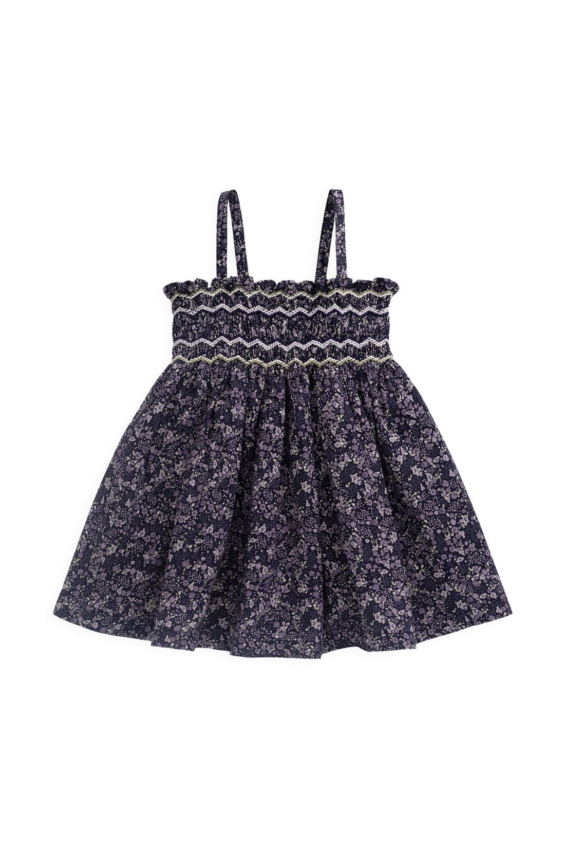 Organic Cotton Mariette Dress - Violet Floral Childrens Dress from Jamie Kay Australia