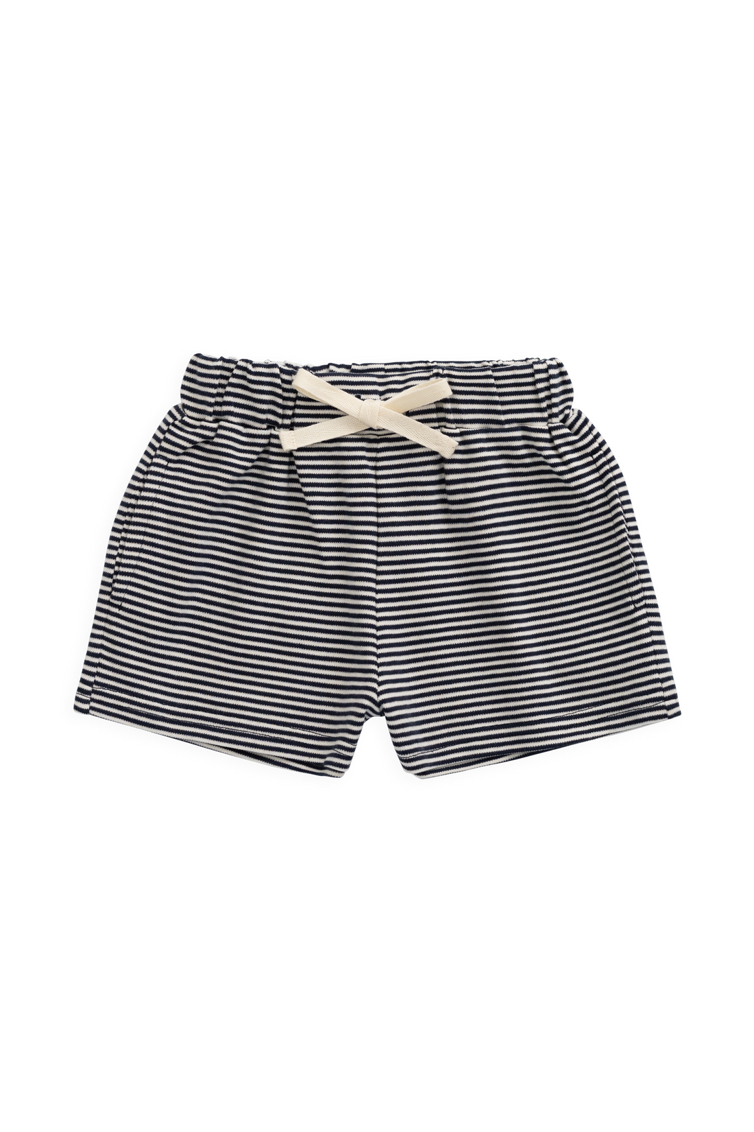 Pima Cotton Edward Short - Petite Stripe Cloud/Maritime Childrens Shorts from Jamie Kay Australia
