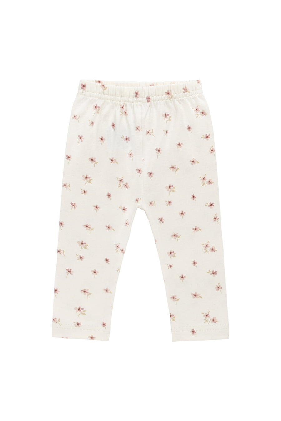 Organic Cotton Everyday Legging - Simple Flowers Egret Childrens Legging from Jamie Kay Australia