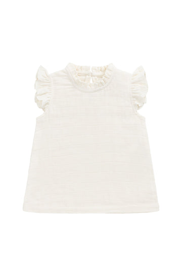 Organic Cotton Muslin EdithTop - Parchment Childrens Top from Jamie Kay Australia