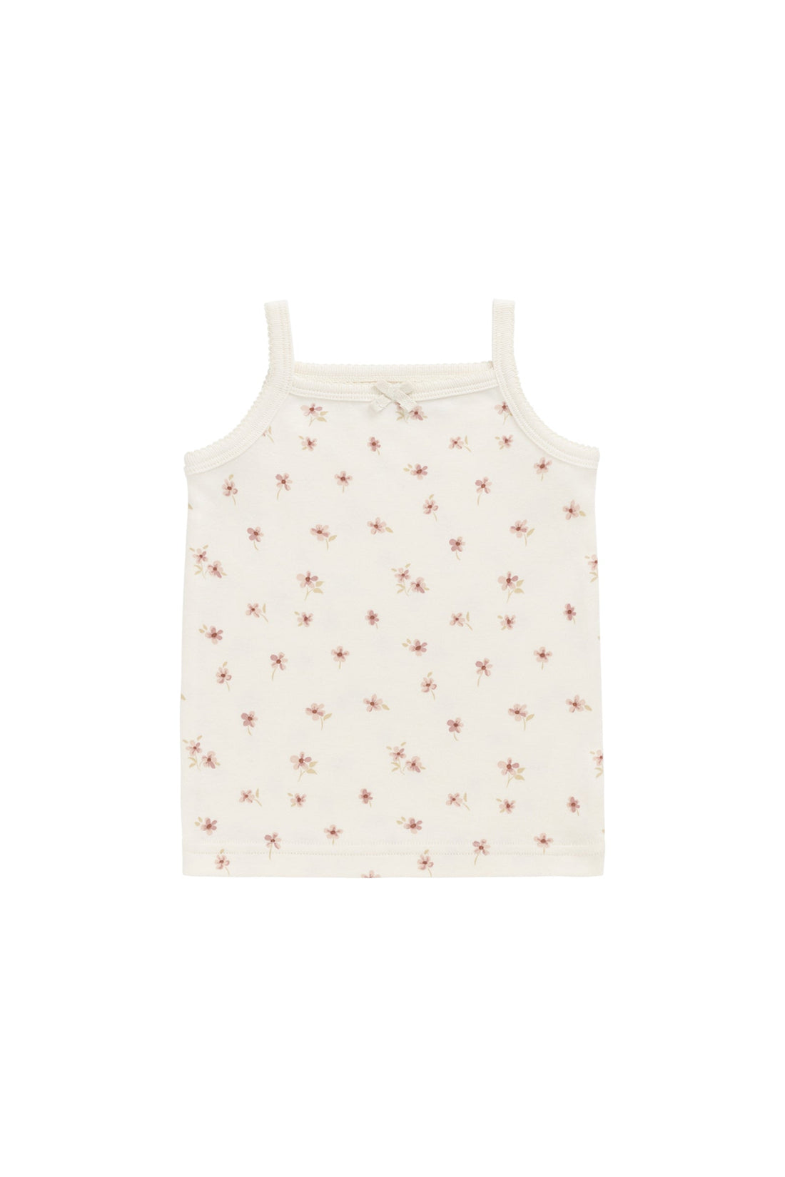 Organic Cotton Singlet - Simple Flowers Egret Childrens Singlet from Jamie Kay Australia