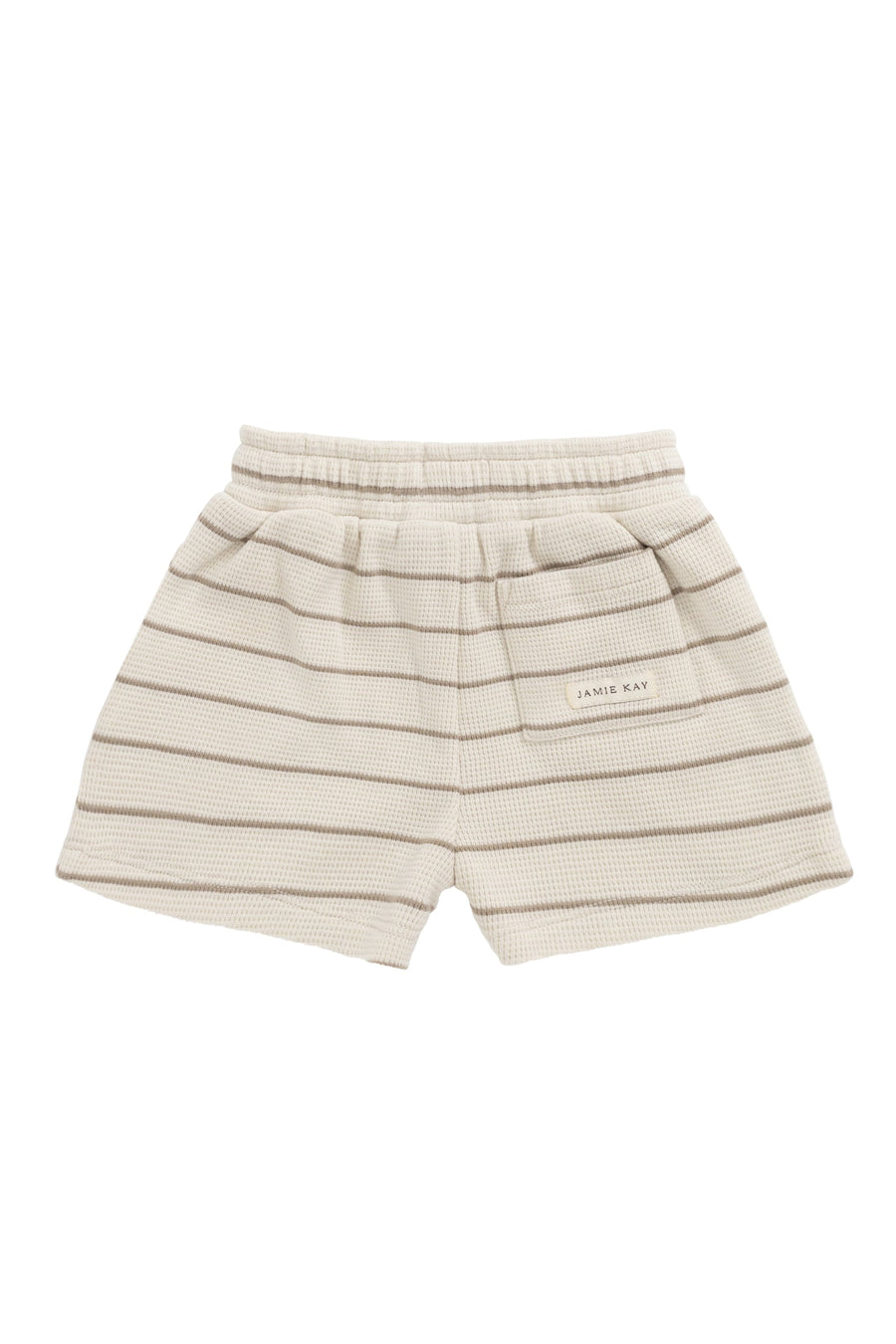 Organic Cotton Waffle Leith Short - General Stripe Cassava/Batch Childrens Short from Jamie Kay Australia