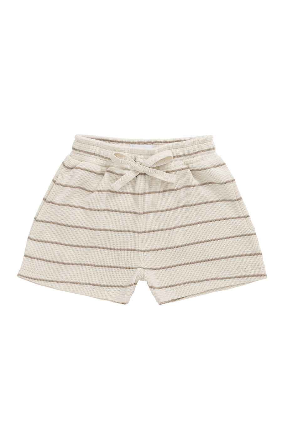 Organic Cotton Waffle Leith Short - General Stripe Cassava/Batch Childrens Short from Jamie Kay Australia