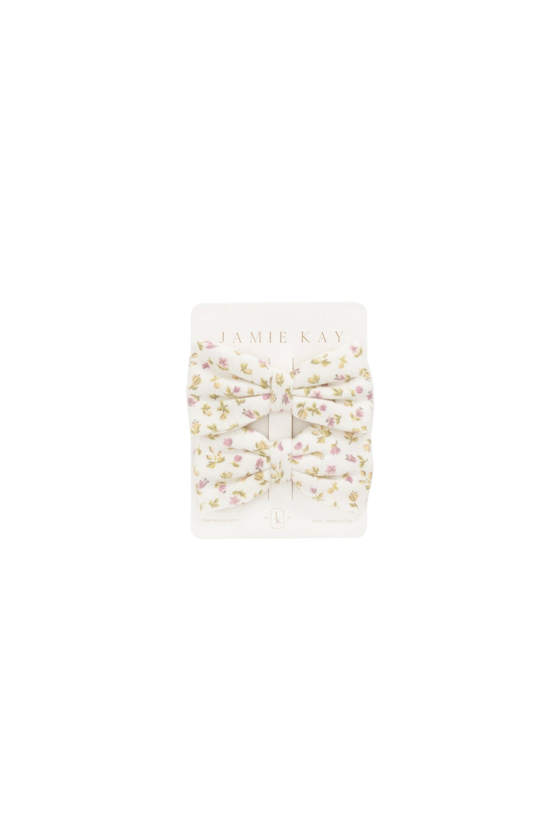 Organic Cotton Noelle 2pk Bow - Pippa Pink Childrens Hair Bow from Jamie Kay Australia