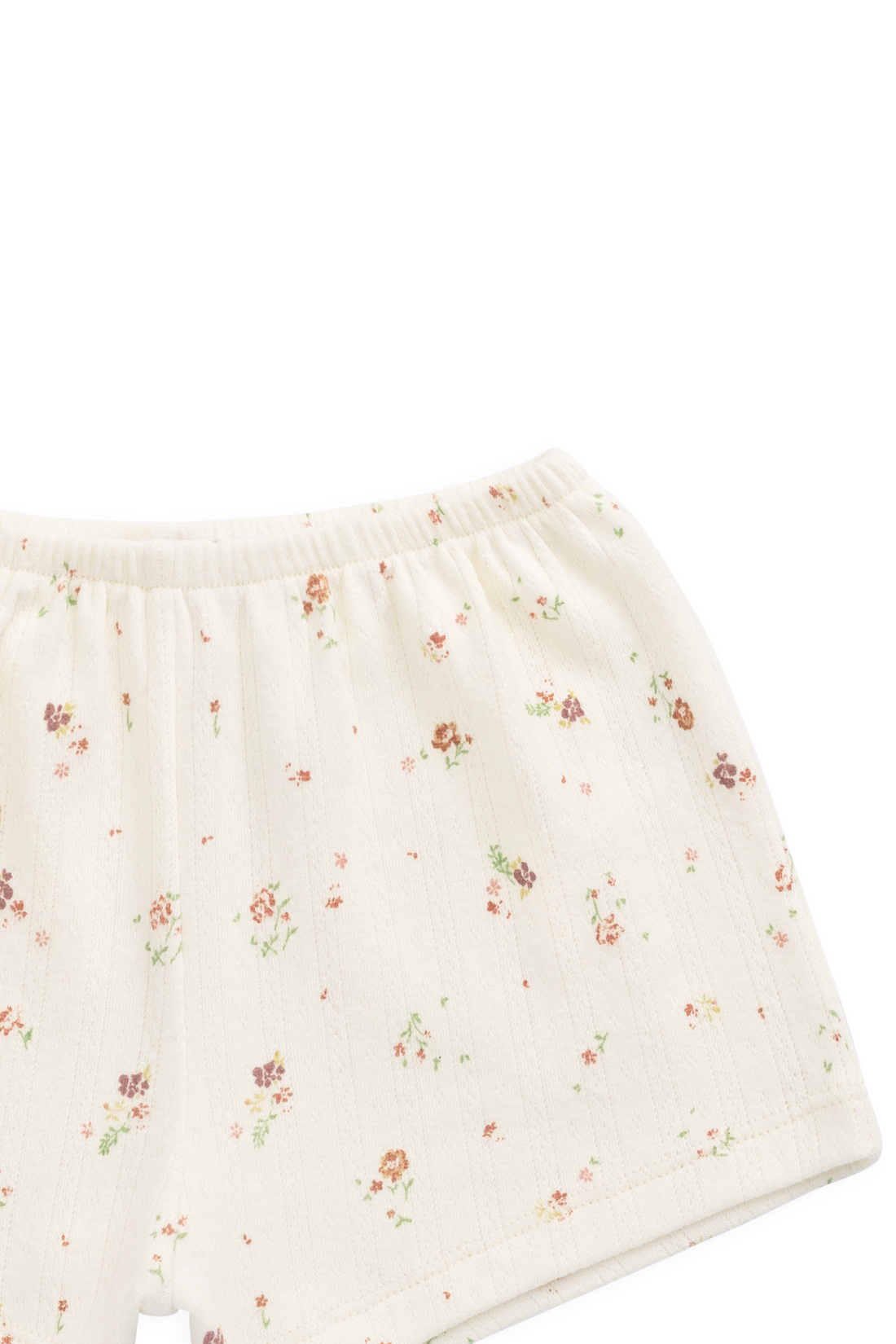 Organic Cotton Pointelle Anais Short - Eloise Egret Childrens Shorts from Jamie Kay Australia