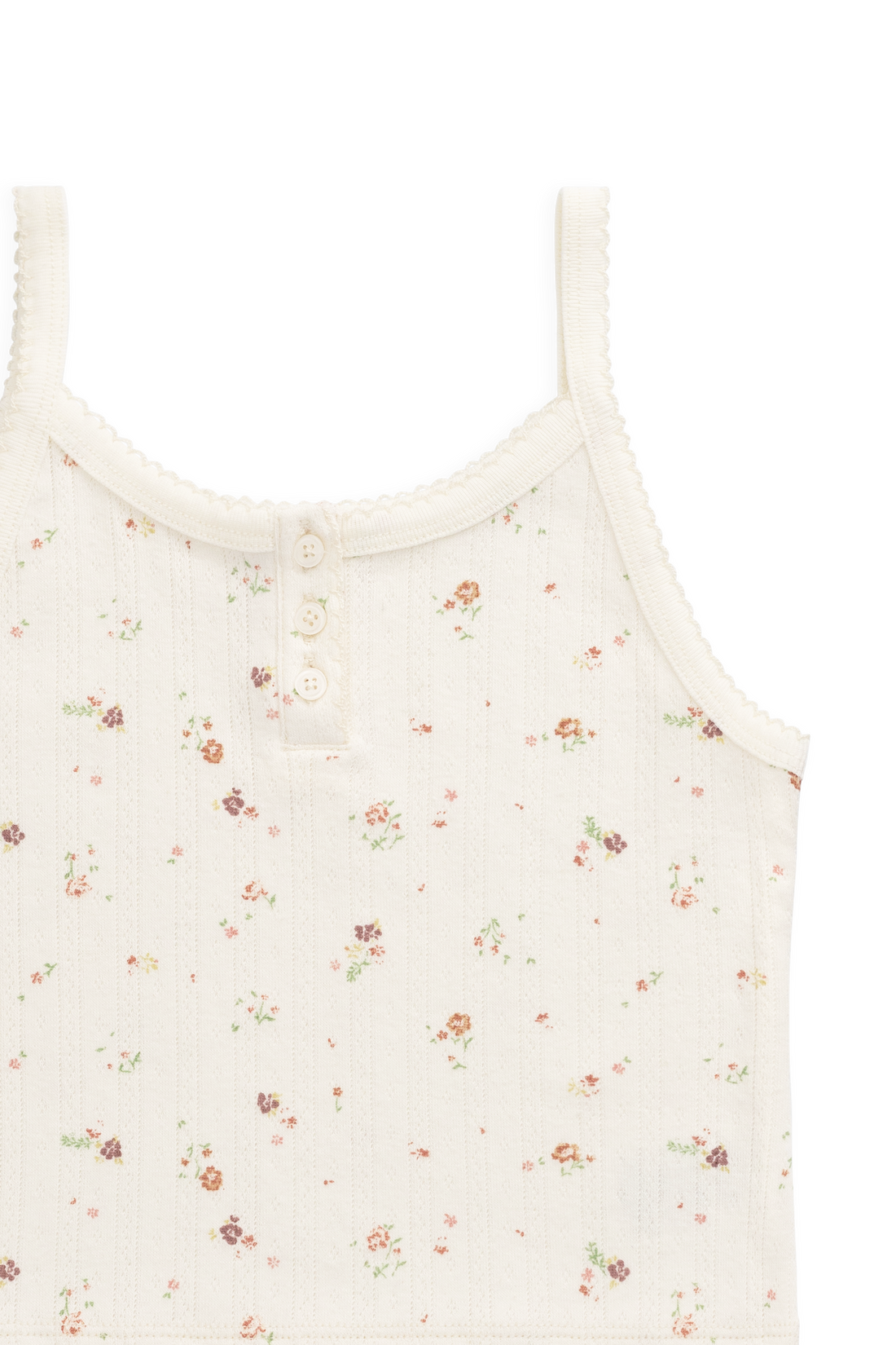 Organic Cotton Pointelle Anais Singlet - Eloise Egret Childrens Singlet from Jamie Kay Australia