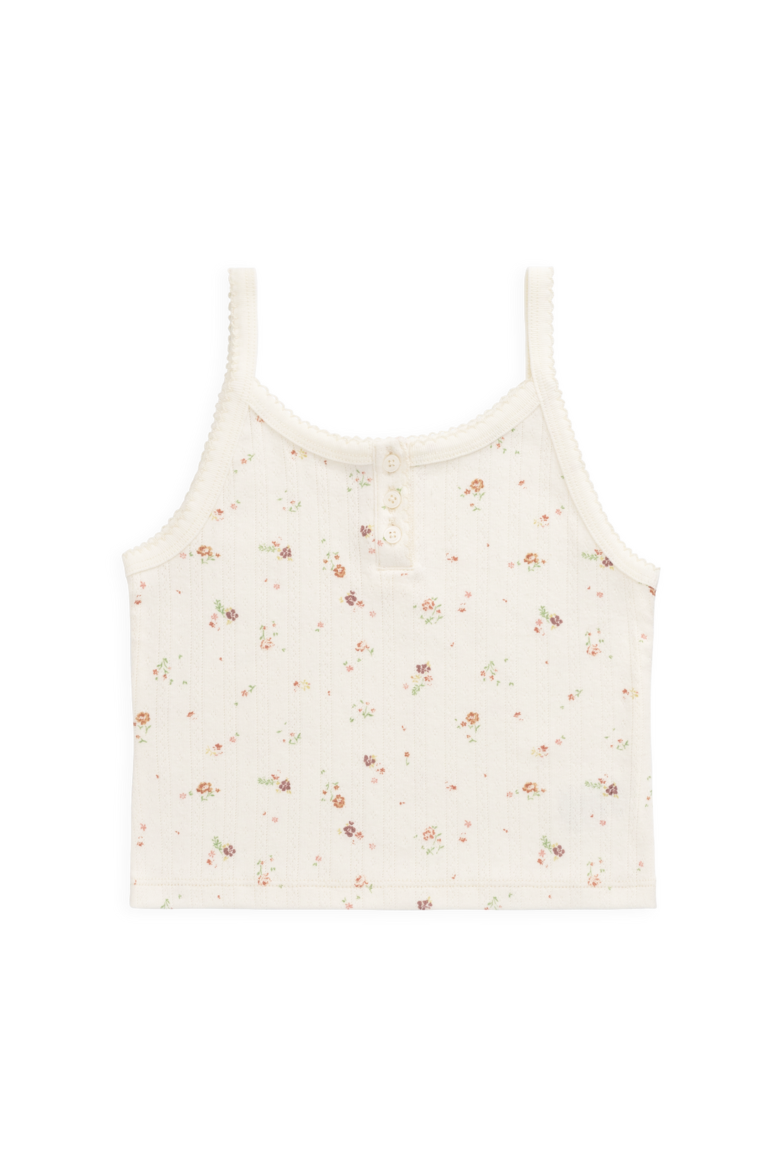 Organic Cotton Pointelle Anais Singlet - Eloise Egret Childrens Singlet from Jamie Kay Australia