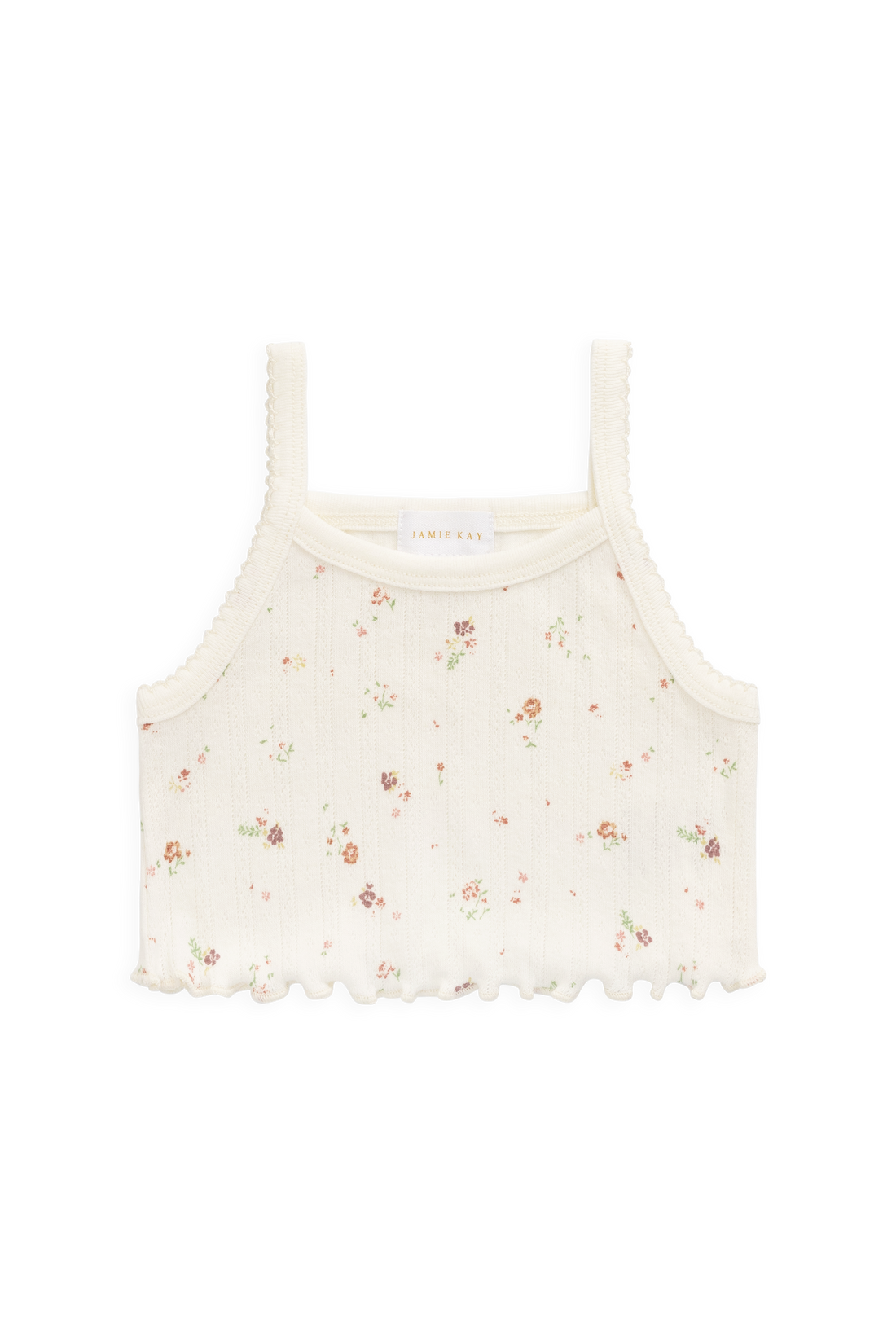 Organic Cotton Pointelle Bebe Singlet - Eloise Egret Childrens Singlet from Jamie Kay Australia