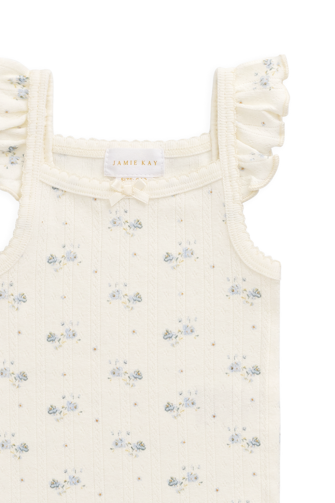 Organic Cotton Pointelle Eliane Bodysuit - Molly Blue Childrens Bodysuit from Jamie Kay Australia
