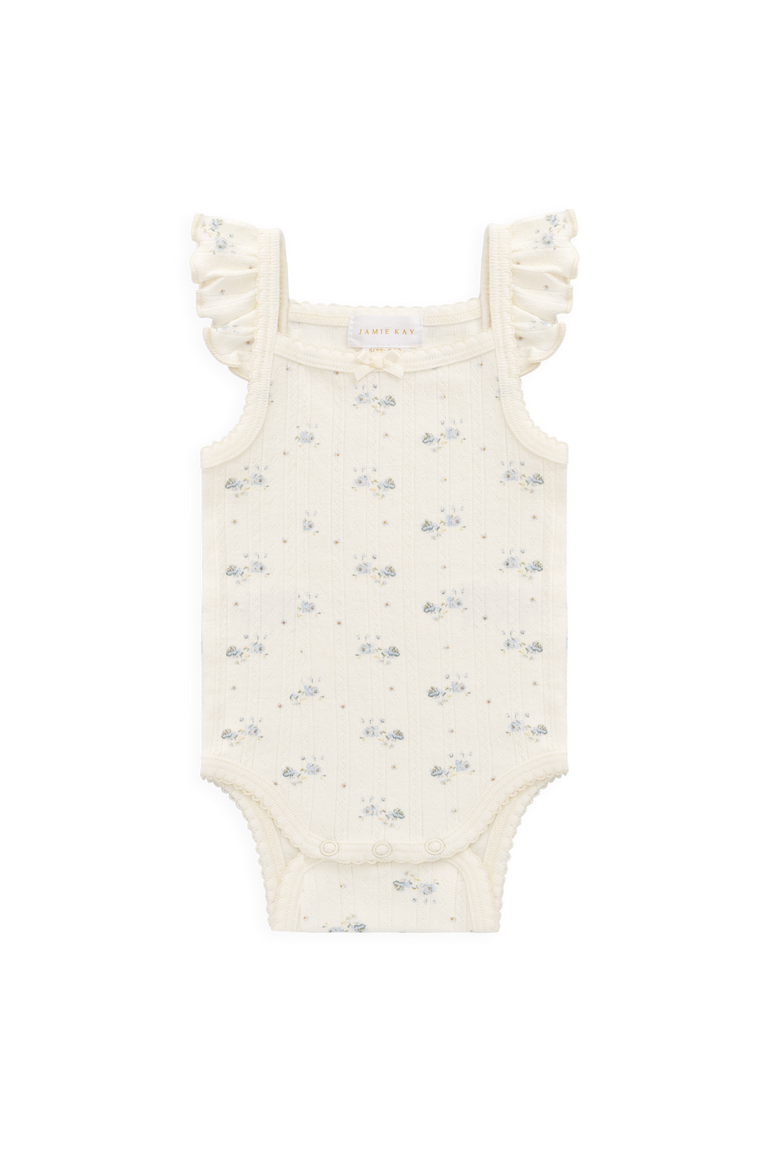 Organic Cotton Pointelle Eliane Bodysuit - Molly Blue Childrens Bodysuit from Jamie Kay Australia