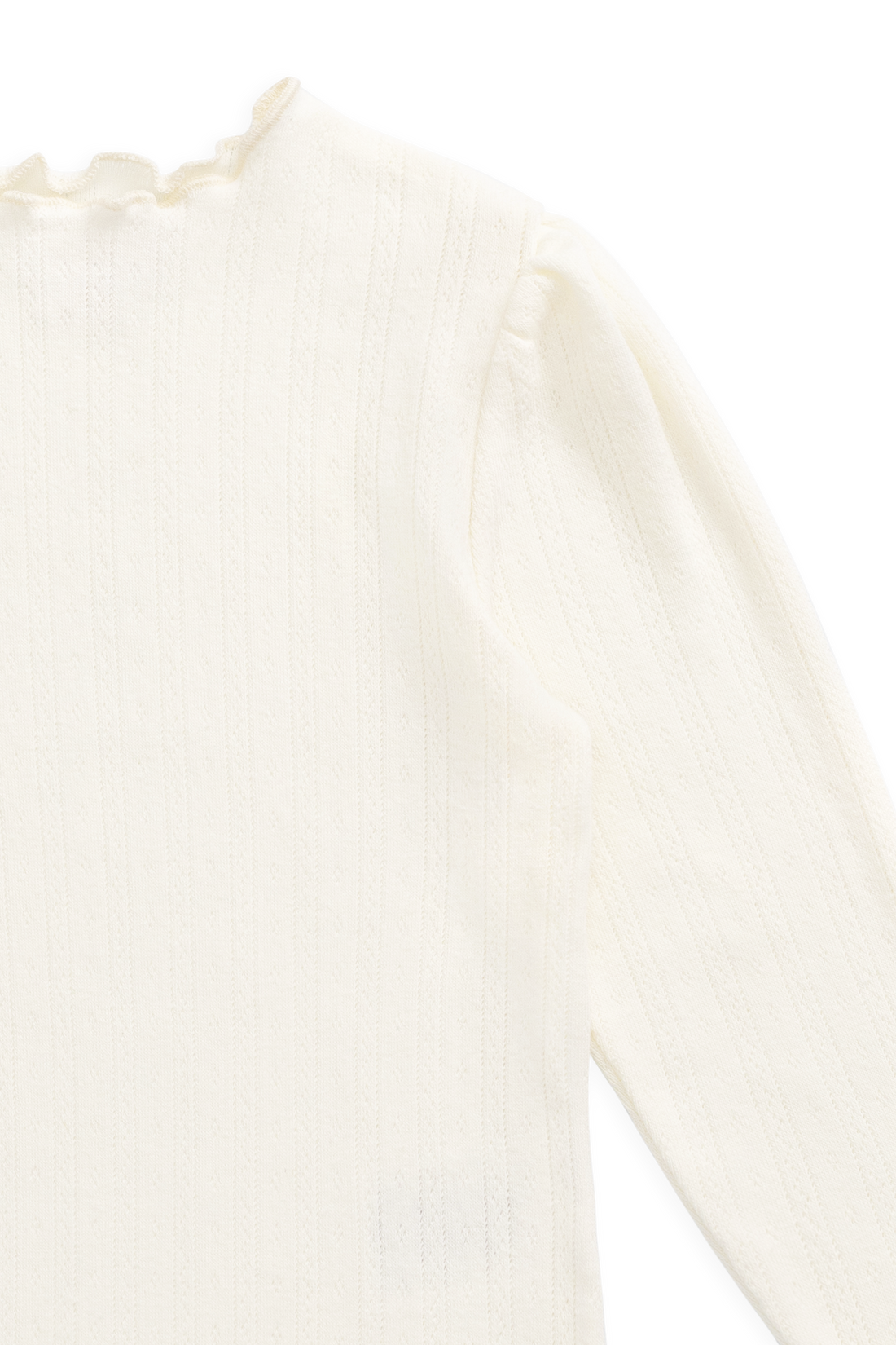 Organic Cotton Pointelle Eliane Top - Parchment Childrens Top from Jamie Kay Australia