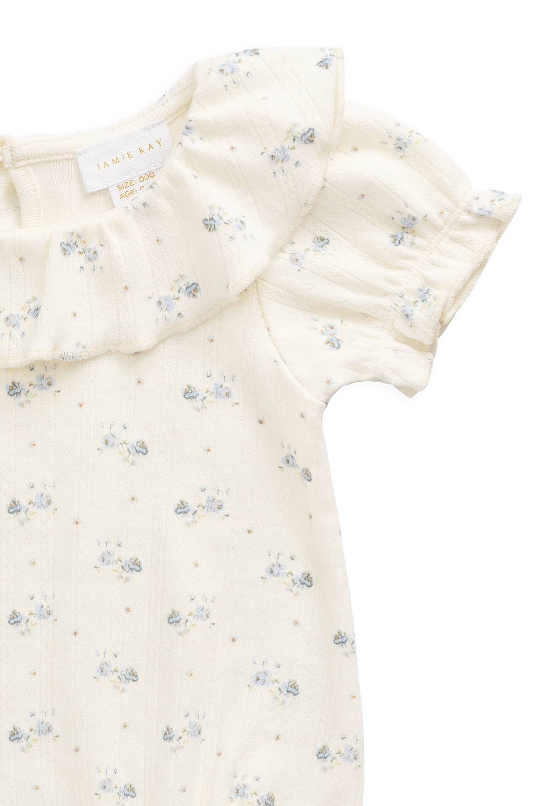 Organic Cotton Pointelle Marlene Bodysuit - Molly Blue Childrens Bodysuit from Jamie Kay Australia
