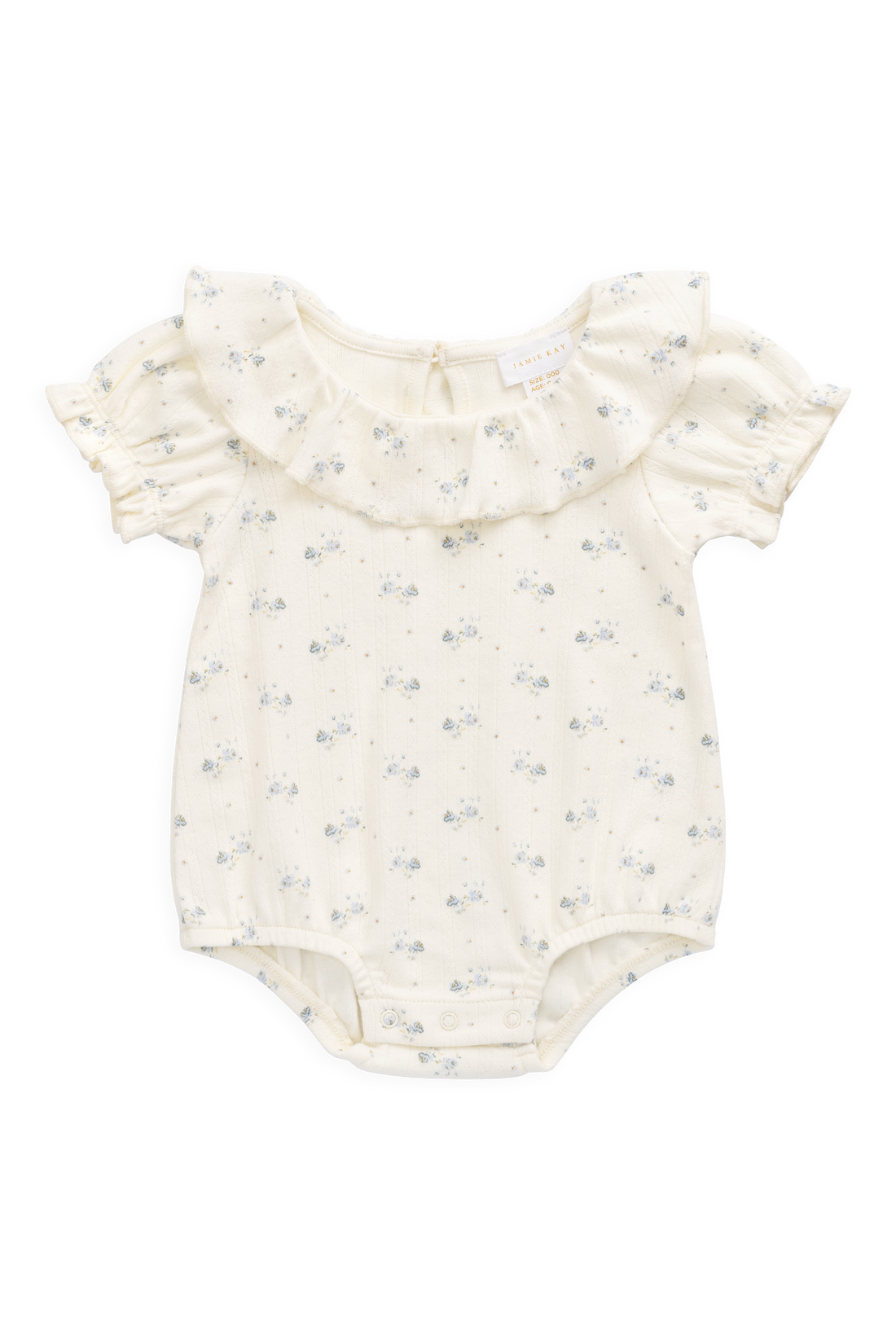 Organic Cotton Pointelle Marlene Bodysuit - Molly Blue Childrens Bodysuit from Jamie Kay Australia